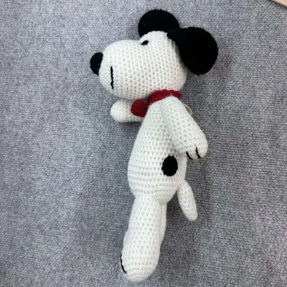 Crochet Snoopy Stuffed Animal 12” Made In Ireland Peanuts Handmade - Read Descpt
